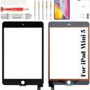 for iPad Mini 5 Screen Replacement for iPad Mini 5 Digitizer Replacement Touch Screen for iPad Mini A2126 Screen Replacement A2133 A2124 A2125 Black (Without LCD)