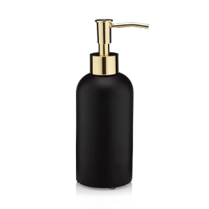 Essentra Home Matte Black Liquid Soap Dispenser with Gold Pump for Bathroom, Bedroom or Kitchen. Great for Hand Lotions and Essential Oils. 10 Fluid Ounce - Matte Black Collection.
