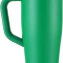 Ice Shaker 40 oz Tumbler with Handle and Straw | 40oz Green | Cold for 30+ Hours | 2-in-1 Tumbler Shaker Bottle | Odor-Free 40 ounce Bottle for Water, Protein Shakes, Smoothies, Cocktails
