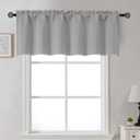 Gwine Silver Grey Valance for Windows, Small Blackout Valance Kitchen Curtains for Bathroom Basement, Modern Rod Pocket Thermal Insulated Window Treatment, 60" Wx18 L, 1 Piece