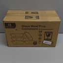 M MCIRCO [5-Pack,36 Oz] Glass Meal Prep Containers 2 Compartments Portion Control with Upgraded Snap Locking Lids Glass Food Storage Containers, Microwave, Oven, Freezer and Dishwasher (4.5 Cups) (Gray)