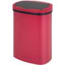 FDW Garbage Can 13 Gallon 50 Liter Kitchen Trash Can for Bathroom Bedroom Home Office Automatic Touch Free High-Capacity with Lid Waste Bin (Red)
