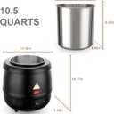 Valgus Commercial Grade 10.5QT Soup Kettle Warmer with Stainless Steel Hinged Lid, Detachable Pot,Temperature Control Knob for Big Family Gathering and Restaurant