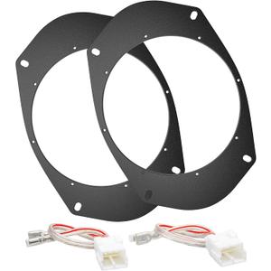 NuIth 6X9 to 6.5 inch Door Speaker Spacer W/Speaker Wire Harness for Select 2007-2014 Dodge/Jeep/Chrysler Rear Front Speaker, 6.5 inch Aftermarket Speaker Spacer Ring Installation Kit