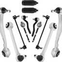 Front Lower Control Arm Compatible with 2013-2015 Mer-cedes GLK250 4WD, 2010-2015 GLK350 Suspension Kit with Ball Joints Sway Links Inner & Outer Tie Rods