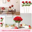 Riceshoot 500 Pcs Artificial Silk Roses Flowers with Long Stem Bridal Wedding Bouquet Realistic Floral Bulks for Garden Home Party Gifts Favor Decoration(Red)