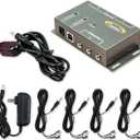 IR Remote Control Repeater, Remote Control Repeater Extender Emitter Kit Control up to 8 Hidden A/V Devices Like Cable Boxes, Xbox One, Roku, Apple TV, Nvidia Shield and so on(Black)