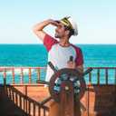 NOLITOY Captain Hat for Adults, Shape-Retaining Sailor Hat for Men Women: Nautical Yacht Captain Costume with Embroidered Brim for Cosplay Cruise Party Attire White