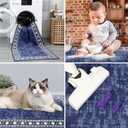 CAROMIO 9x12 Area Rug Modern Bordered Large Area Rug Machine Washable Rug for Living Room, Stain Resistant Non-Slip Accent Rug Minimalist Border Floor Cover Carpet for Bedroom Decor, Navy