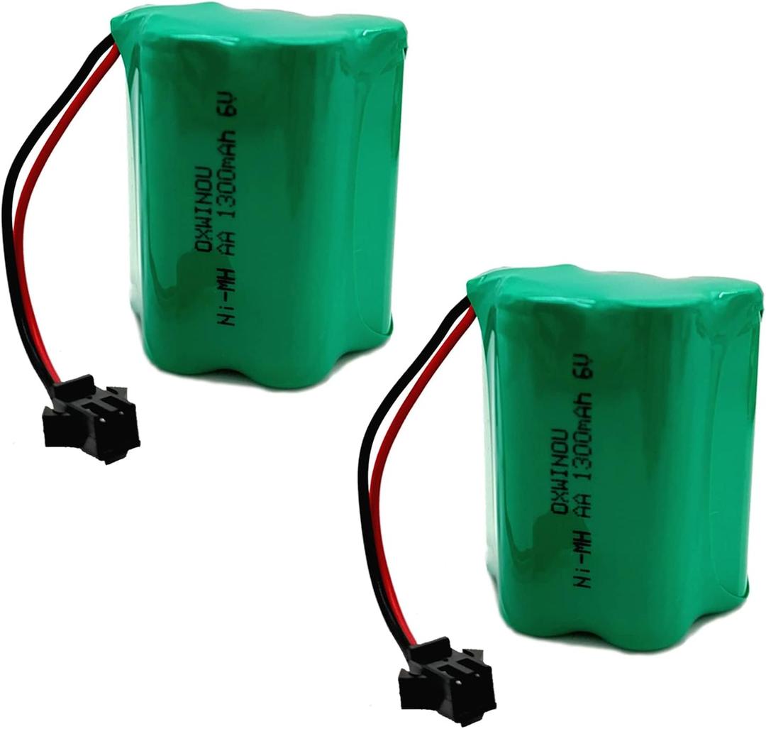 6V 1300mAh Ni-MH AA Rechargeable Battery Pack with SM 2P Plug for Toys, Lighting and Electric Tools SMP AA5SW Outdoor Motion Light (2-Pack)