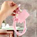 5 Pcs Pendant Flower Cute Keychain Wristlet Cell Phone Lanyard Colorful Resin Flowers Car Key Chain Women Phone Strap Aesthetic Keychain Lanyard Braided Phone Wrist Strap Phone Keychain Accessories