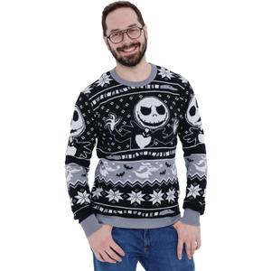 Disney Nightmare Before Christmas Matching Family Sweater Toddler to Adult Sizes (2T - 2XL) (Medium, Black, Jack Skellington)