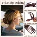 8 Pack Flat Hair Clips for Women Glossy Neutral No-Slip Flat Claw Clips for Thick & Thin Hair, Large Strong Hold Square Rectangle Hair Accessories for Work & Stylish Fall Outfits