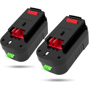 2Pack 18V 6.0Ah HPB18 Lithium Battery Replacement for Black and Decker 18V Battery 244760-00 HPB18 Battery A1718 A18 A18E A18NH HPB18-OPE FS180BX FS18BX FS18FL FSB18 Firestorm 18V Battery