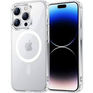 Temdan for iPhone 14 Pro Case Clear, [Compatible with Magsafe][Anti-Yellowing][Military-Grade Protection] Shockproof Slim Phone Case for iPhone 14 Pro 6.1 inch, Clear