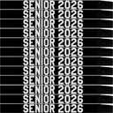 12PCS Senior Sash 2026 Glitter Letter Class of 2026 Graduation Sash Finally Graduated Cheerleader Party Decorations Black Silver