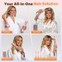 5 in 1 Blow Dryer Brush Set, Upgrade Hair Dryer & Blow Dryer Brush & Air Curling Wrap & Paddle Brush, Detachable Hot Air Brush Styling Tools, High Speed Travel Hair Volumizer Straightener Curler Pink
