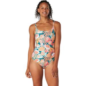 Speedo Women's Swimsuit One Piece Eco Flex Double Cross Back Moderate Cut (6, Deep Lake)