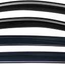 Lightronic Extra Durable Outside Mount Auto Vent Window Visor, Fits 2016-2022 Honda Pilot (EXCLUDES Touring), UV Protection Rain Guard, Original Wind Deflector, No-Drill Install, Dark Smoke, 4-Pcs