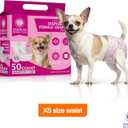 American Kennel Club Female Dog Wrap, Disposable Diapers with Wetness Indicator (XS (916 in), 50, Count)