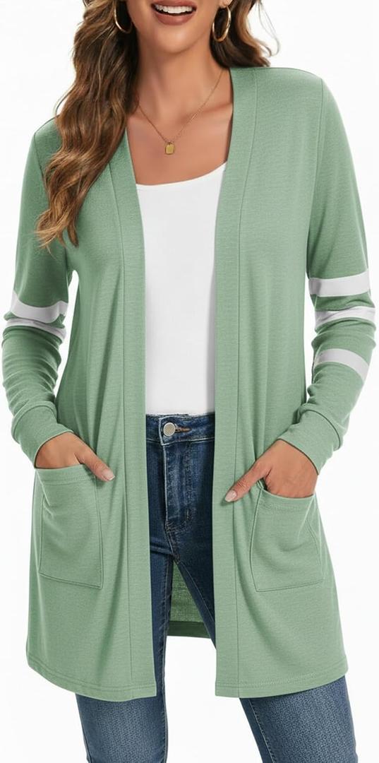 Lightweight Cardigan for Women Long Sleeve Sweater Office (XXXL)