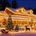 32.8ft 400 LED Icicle String Lights, 8 Modes Waterproof Icicle Christmas Lights Outdoor with Memory Function, Curtain Fairy Lights Hanging Decor for Home, Party, Christmas & Halloween (Warm White)