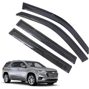 Rain Guards for Chevrolet (Chevy) Traverse 2018-2023, Tape-on Side Window Deflectors for Chevrolet Traverse, Window Visors for Chevrolet Cars, for Chevrolet Car Accessories, 4 pcs (For Chevrolet Traverse 18-23)