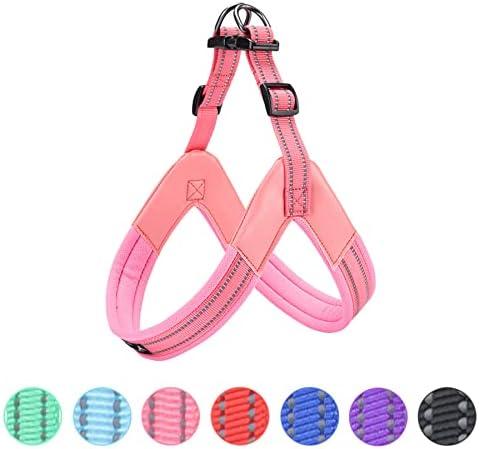 EXCELLENT ELITE SPANKER No Pull Dog Harness Step-in Adjustable Reflective Vest Soft Padded Easy Pet Chest Strap with Leash Clips for Small Medium Large Dogs Walking Training(Pink-L)