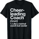 Cheerleading Coach Definition Sports Funny Trainer School T-Shirt, M