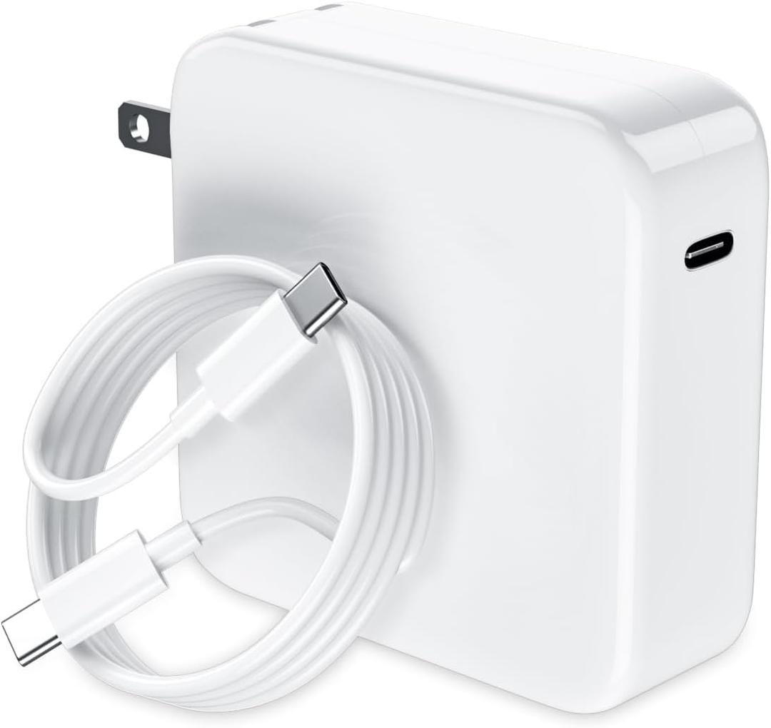 118W USB C Laptop Charger Compatible with MacBook Pro/MacBook Air 2022|2021|2020|2019|2018,Type-C PD Power Adapter Compatible with iPhone 16 Pro Max iPad Pro Air with 6.6ft C-C Fast Charge Cable