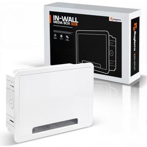 in-Wall Media Box - TV Cable Management Kit, Structured Media Enclosuree, Home Theater Box, Compatible with Roku, Apple TV, Samsung One Connect Mini - WiFi Friendly, Dual Purpos, White-9"