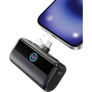 INIU Mini Portable Charger, 5500mAh Power Bank with Build-in USB-C Connector, 22.5W PD Fast Charging USB C in&Out Battery Pack, External Phone Charger for iPhone 16/15, Samsung S23 S22, Google etc