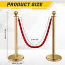 Ferraycle 6 Pcs 2026 Prom Stainless Steel Stanchion 5 ft Velvet Carpet Ropes and Pole Crowd Control Barriers Grand Opening Casino Movie Theme Party 360 Photo Booth Accessories (Gold)