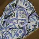 179 Pcs Complete American Mahjong Tiles Set with Bags, Blue Flower