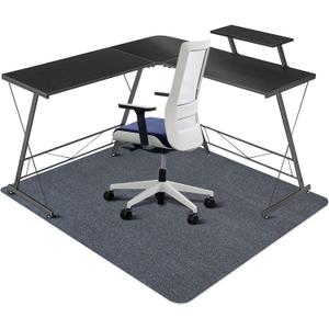 Chair Mat for Hard Floors, QQpony 1/6" Thick 63"x51" Office Chair Mat for Hardwood Floors, Premium Floor Protector Chair Mat Desk Rug for Home Office (Dark Grey)