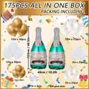 176PCS Champagne Bottle Balloons Balloon Garland Arch Kit, Happy New Year Years Decorations 2026, Balloon for Birthday Engagement Bachelorette Bride To Be Bridal Shower Party Decorations