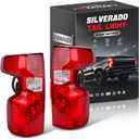 Tail Lights Assembly Fit Chevy Silverado 1500 2019 2020 2021 2022 2023 2024 Chevrolet 2500 3500 HD 2500HD 3500HD Rear Back Up Taillight Lamp Lens Cover Left Driver Right Passenger(Halogen)