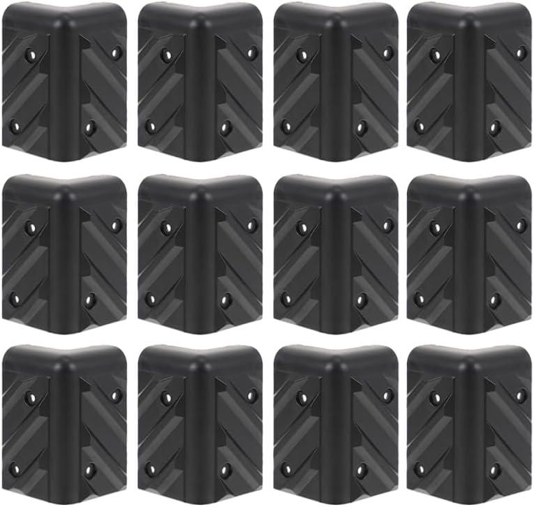 Gadpiparty 12Pcs Anti-Collision Speaker Corner Protectors with Screws Plastic Cabinet Edge Guards for Furniture Stage and Home Safety Reusable and Easy to Install 3.03X1.77X1.77In