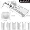 Mandoline Slicer Vegetable Chopper, Fruit Slicer, Cheese Grater & Potato Cutter with 6 Blades, Easy Kitchen Tool, White