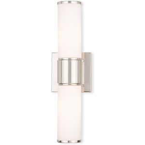 Livex 52122-35 Transitional Two Wall Sconce/Bath Light from Weston Collection in Polished Nickel Finish
