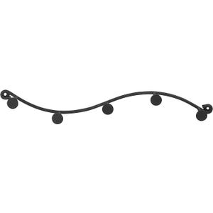Spectrum Diversified Sweep Wall Hook Rack, 5 Hook Single Rack, Black (Set of 1)