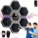 Music Boxing Machine with Gloves for Adults & Kids,5 Button LCD Touch Control with One Button Mute & Rhythm Recognition,17.3'' Large Size Wall Mounted Boxing Target for Home Gym,HIFI Bluetooth Speaker (grey)
