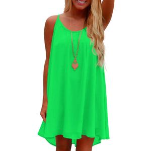 ReachMe Womens Sexy Plus Size Swimsuit Coverups Spaghetti Strap Beach Dresses Bathing Suit Cover Up Sheer Tank Sundress (Green, S)