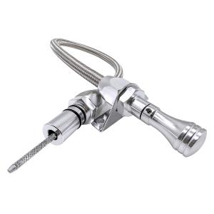 TH350/TH400 Dipstick Turbo 350/400 Firewall Mounted Flex Transmission Oil Dipstick Compatible with GM/Chevy (Silver)