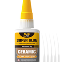 Ceramic Super Glue Liquid, Clear Instant Cyanoacrylate Adhesives for Ceramic Repair Food Safe, All Purpose CA Glue for Shoe Plastic Leather Glass Model Metal Wood Pottery Porcelain Mugs Clay Dishes