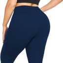 MOREFEEL Capri Plus Size Leggings for Women with Pockets-Stretchy XL-4XL Tummy Control High Waist Workout Black Yoga Pants 3X-Large Plus
