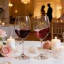 Bridal Shower Gifts Wedding Gifts Engagement Gift for Couples Newlyweds,Mr and Mrs Wine Glass Set,Wedding Glasses for Bride and Groom