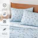 Berkshire Blanket Peanuts Kids Sheet Set Queen Size - 4 Pieces,Cute Character Snoopy Printed Soft Microfiber Bed Sheets,Peanuts Different Emotion Murky Blue