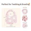 wefigs Baby Drool Bibs, 3-Layer Waterproof and Soft Cotton Bibs for Drooling and Teething, 8/10-Pack for Newborn to 24-Months (10-Pack Pink)