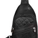 AOSTIHOT Crossbody Small Sling Backpack Sling Bag for Women, Chest Bag Daypack Crossbody for Travel Sport Running Hiking Dark Black
